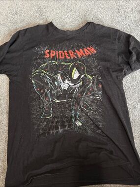 Marvel Spider-Man Black Tee with Neon Accents